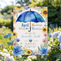 April Duschen bringen Mai Blume Blauer Schirm