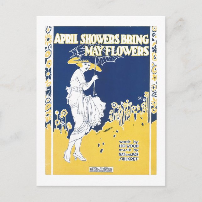 April Duschen bringen Mai Blume Songbook Cover Postkarte (Vorderseite)