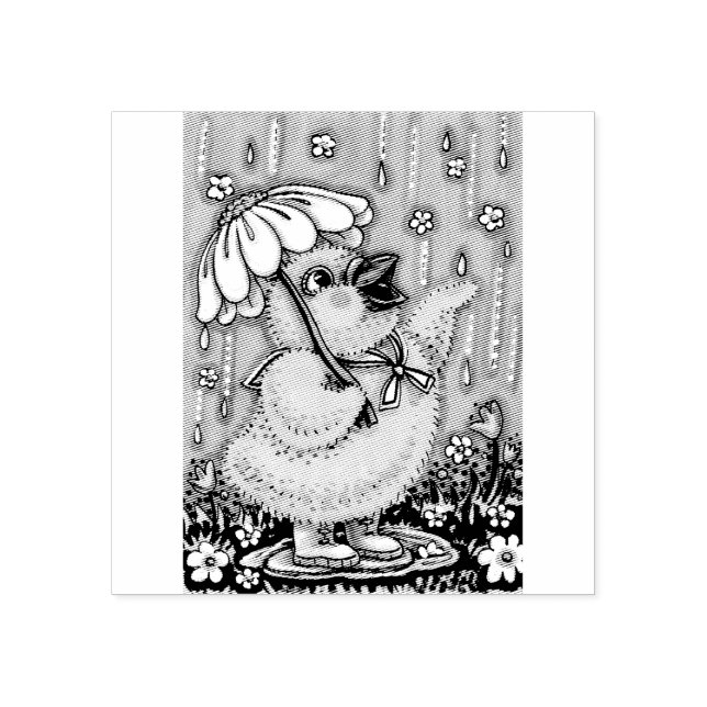 APRIL-DUSCHEN, FRÜHSTÜCK-RUBBER-BRIEFMARKE GUMMISTEMPEL (Prägung)