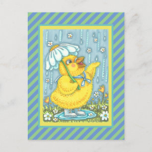 APRIL-DUSCHEN KÖNNEN BLUME, FRÜHSTÜCKSKARTE POSTKARTE