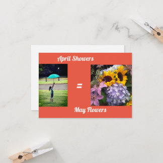 April Duschen = Mai Blume Grußkarte Karte