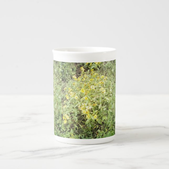 April Duschen Mai Blume Tasse (Vorderseite)