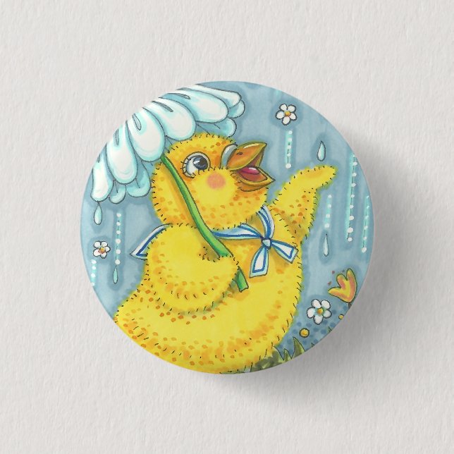 APRIL DUSCHEN SPRING CHICK, OSTSCHALTFLÄCHE BUTTON (Vorderseite)