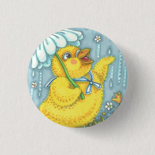 APRIL DUSCHEN SPRING CHICK, OSTSCHALTFLÄCHE BUTTON