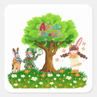 April Fool’s  Quadratischer Aufkleber