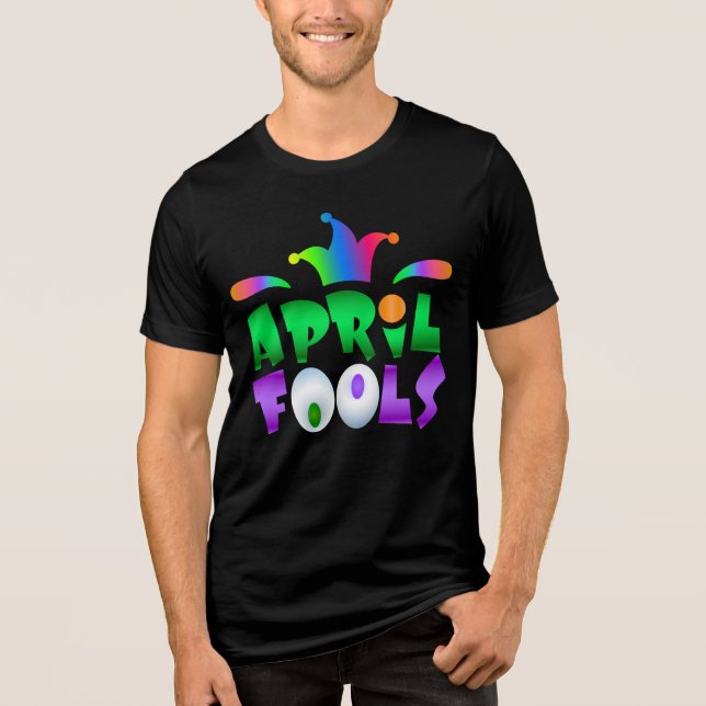 April Fools Day Funny Modern Jester Tri-Blend Shirt (Vorderseite)