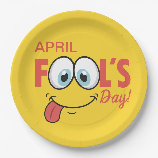 April Fool's Day Happy Funny Face | Urlaub Pappteller (Vorderseite)