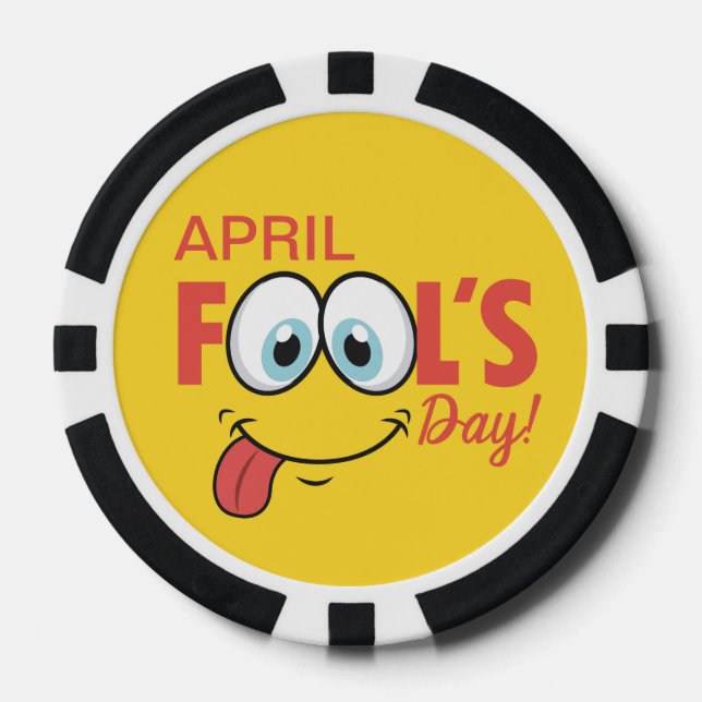 April Fool's Day Happy Funny Face | Urlaub Pokerchips (Vorderseite)
