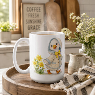 April Gans Narzissen süße Valentinstag-Illustratio Kaffeetasse