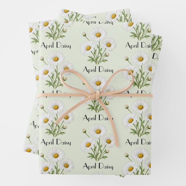 April-Gänseblümchen-Blumen Geschenkpapier Set (Beispiel)
