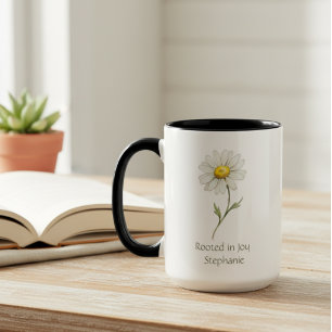 April-Geburtsblume Gänseblümchen Aquarell Tasse