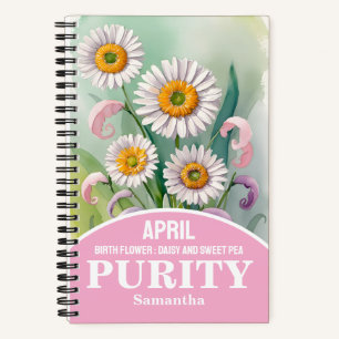 April Geburtsmonat Blume Christlich Journal Notizbuch