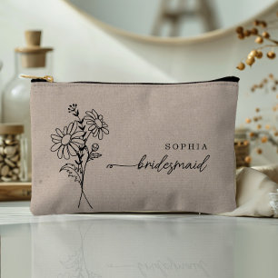 April Geburtsmonat Blume Personalisiert Bridesmaid Zubehörtasche