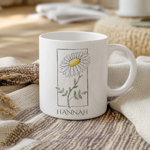 April Geburtsmonat Blume Yellow Daisy Kaffeetasse