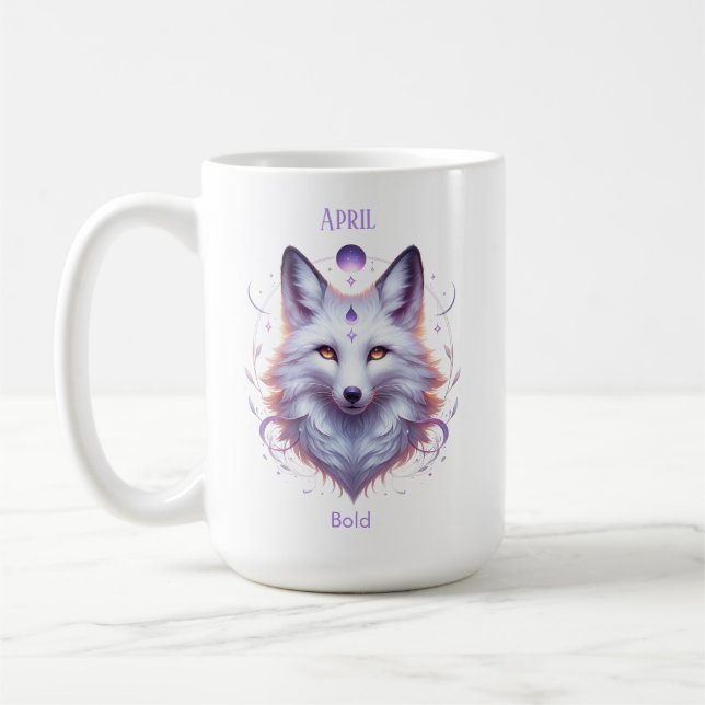 April Geburtsmonat Spirit Animal Fox Kaffeetasse (Links)