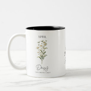 April-Geburtsmonats-Blume Gänseblümchen Geburtstag Zweifarbige Tasse