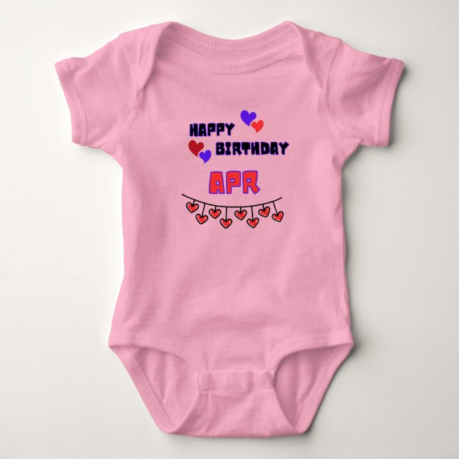 April Geburtstag Baby Bodysuit Baby Strampler (Vorderseite)