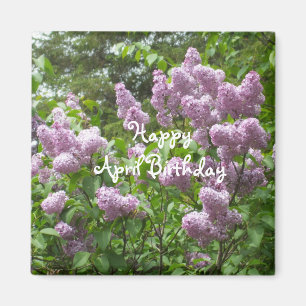 April Geburtstag-Flieder Bush Magnet