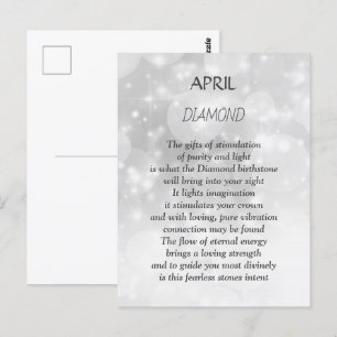 April Geburtstags-Birthstone Diamant  Postkarte