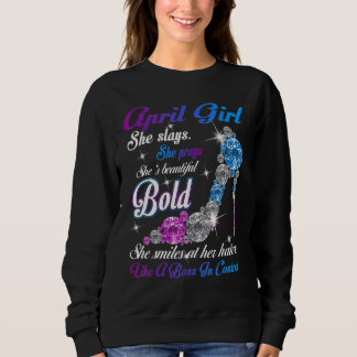 April Girl High Heels Happy Birthday Sweatshirt