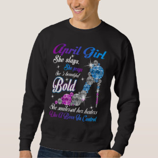 April Girl High Heels Happy Birthday Sweatshirt