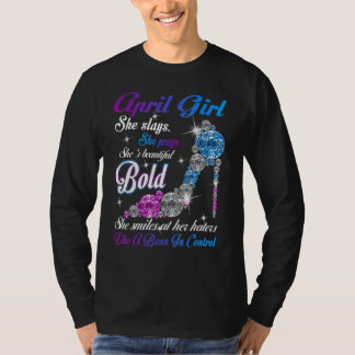 April Girl High Heels Happy Birthday T-Shirt