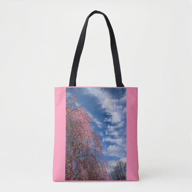 April-Himmel mit Philipper 4:4 Tasche (Vorderseite)