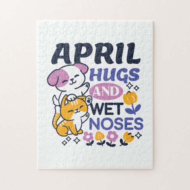 April Hugs und Nassnasen - Niedliche Hunde und Kat (Vertikal)