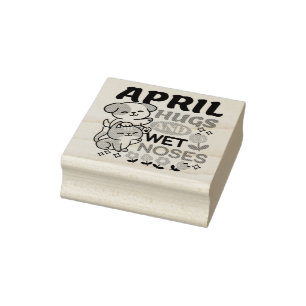April Hugs und Nassnasen - Niedliche Hunde und Kat Gummistempel