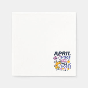 April Hugs und Nassnasen - Niedliche Hunde und Kat Serviette