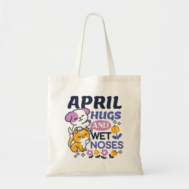 April Hugs und Nassnasen - Niedliche Hunde und Kat Tragetasche (Vorne)