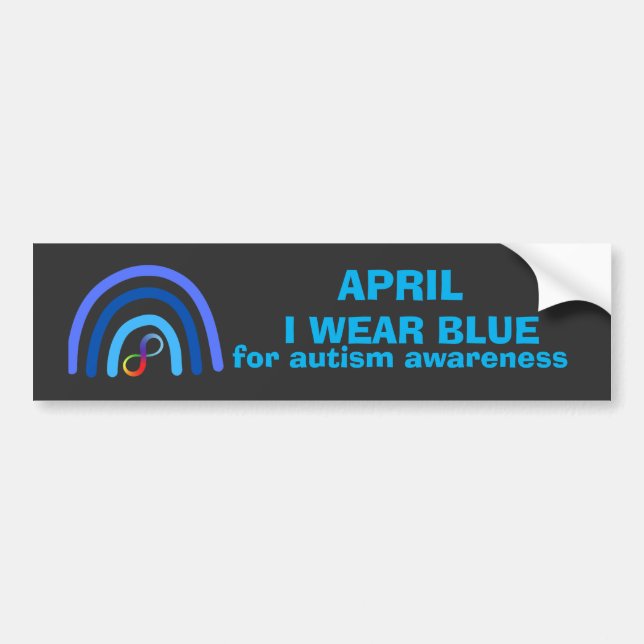 April ich für Autismus Bewusstsein Monat blau trag Autoaufkleber (Vorne)