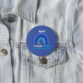 April ich für Autismus Bewusstsein Monat blau trag Button