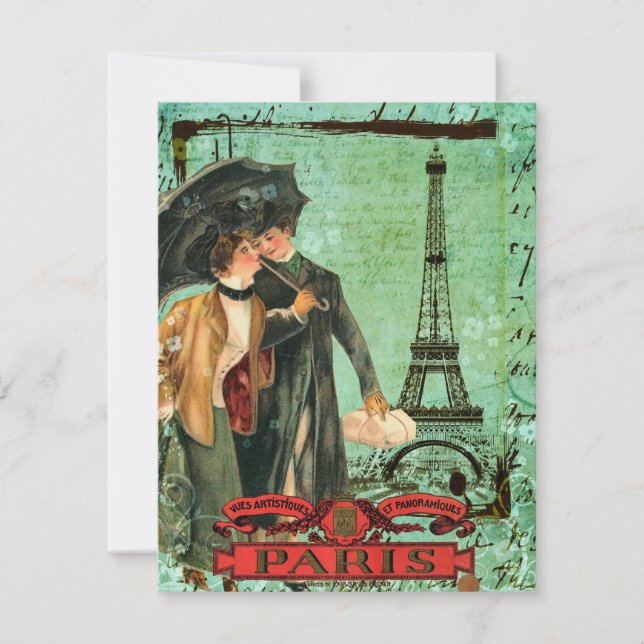 April in der Paris-Einladungs-Mitteilung Einladung (Vorderseite)