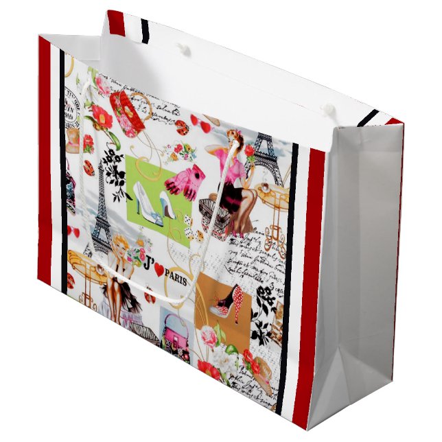 April in Paris 2 Große Geschenktüte (Vorderseite Schrägansicht)