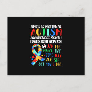 April is National Autism Awareness Month Ankündigungspostkarte