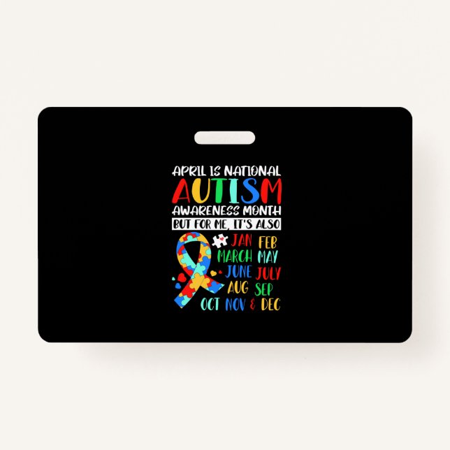 April is National Autism Awareness Month Ausweis (Vorderseite)