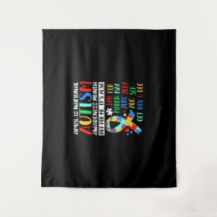 April is National Autism Awareness Month Wandteppich