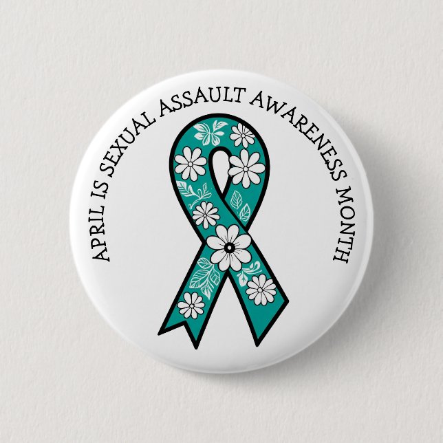 April is Sexual Assault Awareness Month | Teal Button (Vorderseite)
