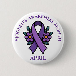 April is Sjögren's Awareness Month | Purple Ribbon Button