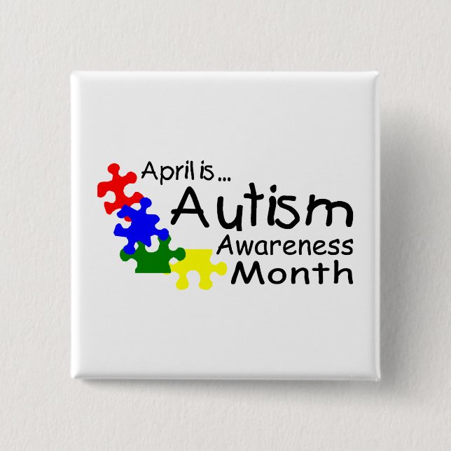 April ist Autismus-Bewusstseins-Monat (Stücke) Button (Vorderseite)