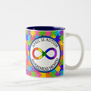 April ist Autismus-Sensibilisierungsmonat Zweifarbige Tasse