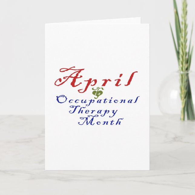 April ist Beschäftigungstherapie-Monat Karte (Vorderseite)