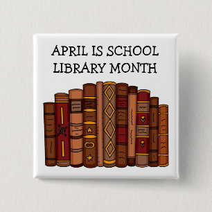 April ist der Monat der Schulbibliothek Button