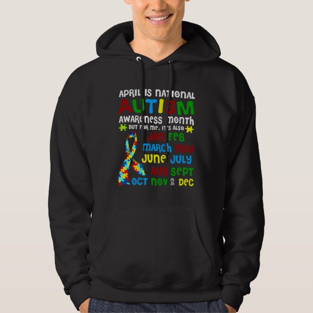 April ist der Monat des nationalen Autismus-Bewuss Hoodie (Vorderseite)