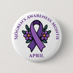 April ist der Sjögren-Aufklärungsmonat Lila Band Button