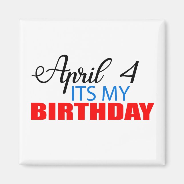 April mein Geburtstag Magnet (Vorne)