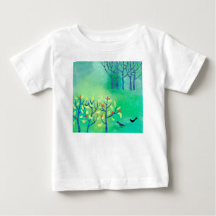 April Moderne Grünlandschaft Natur Malerei Baby T-shirt