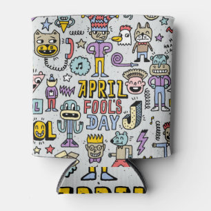 April Narren: farbiges Doodle-Set. Dosenkühler