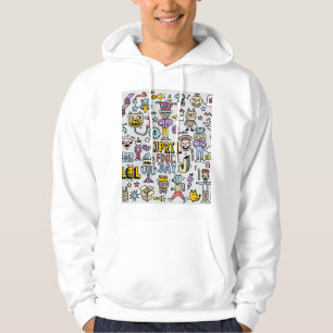 April Narren: farbiges Doodle-Set. Hoodie